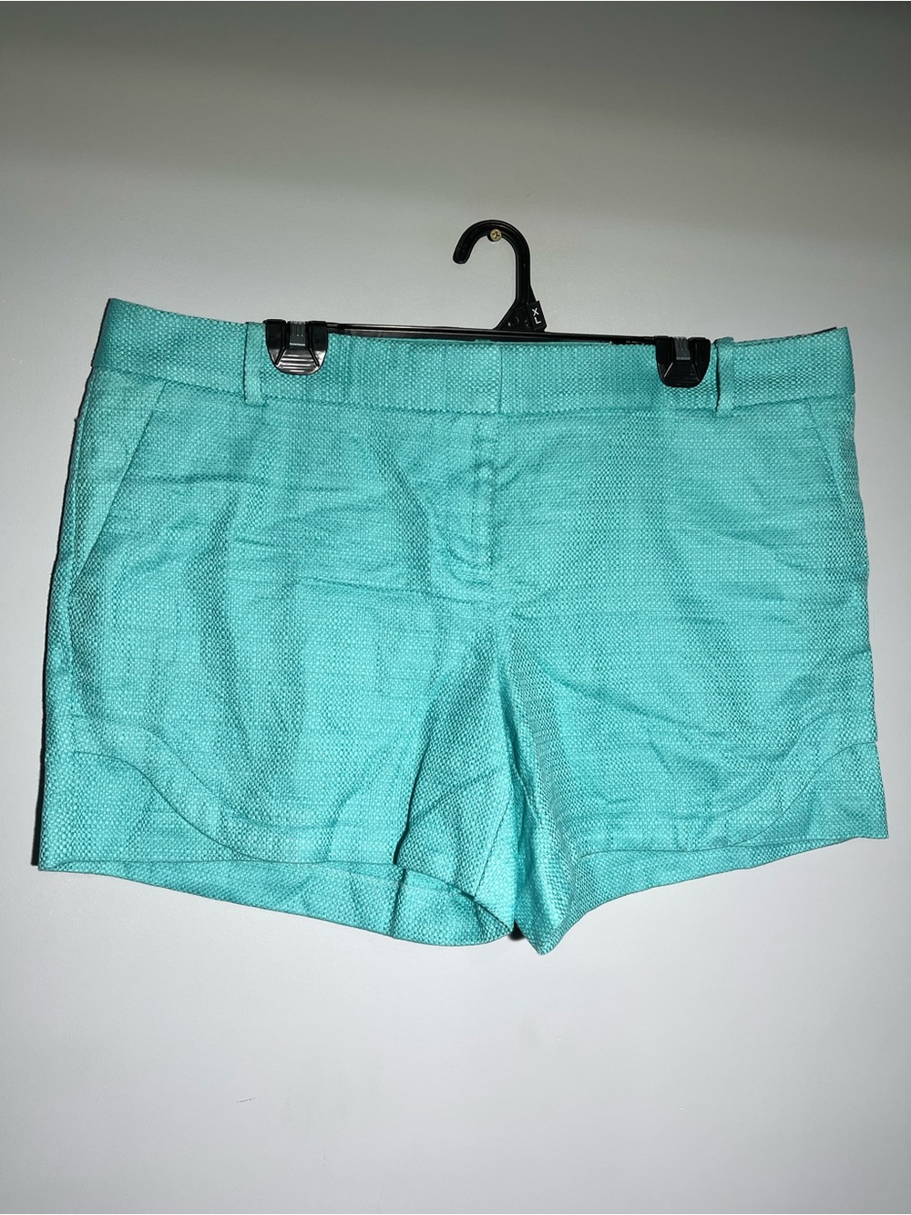 Women's Aqua Textured Dress Shorts